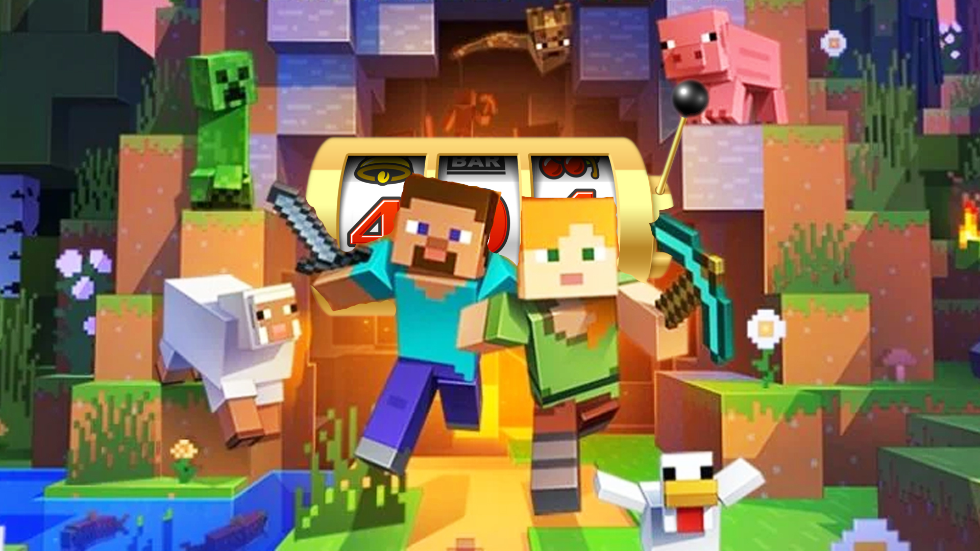 This Minecraft Redstone slot machine is incredibly impressive