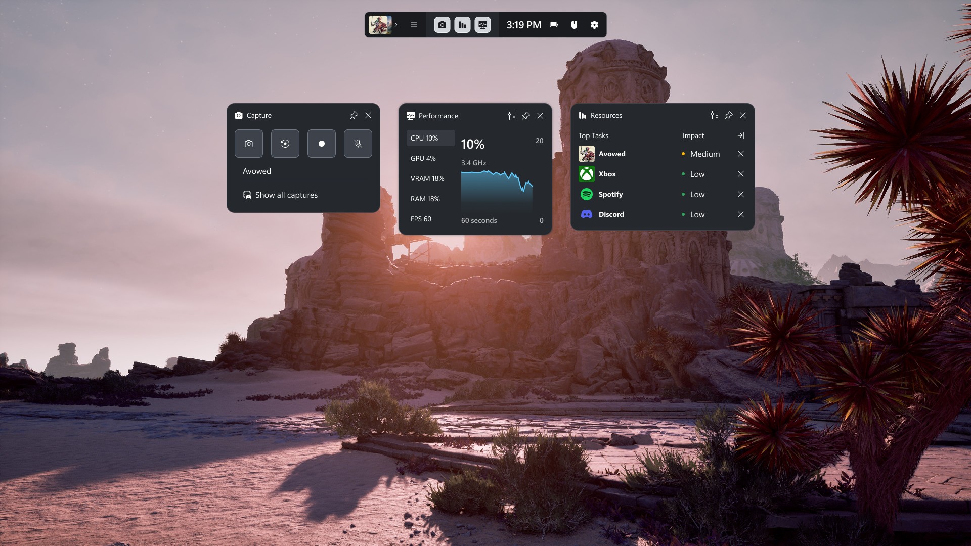 Game Bar on PC Asset