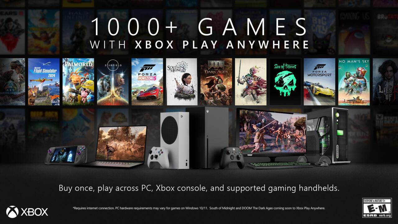 Microsoft has unveiled that there are more than 1,000 Xbox Play Anywhere-supported games. That means you can buy them on Xbox and then play them on PC or a PC gaming handheld for no extra cost.