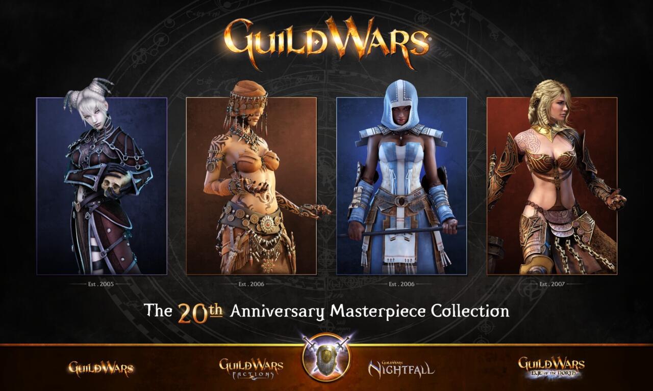 Guild Wars: The 20th Anniversary Masterpiece Collection includes the game's three campaigns and expansion.