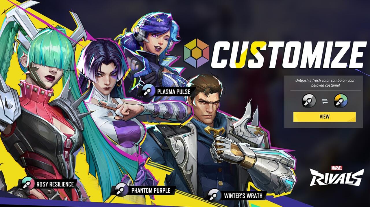 A look at some of the color customization options coming to Marvel Rivals.