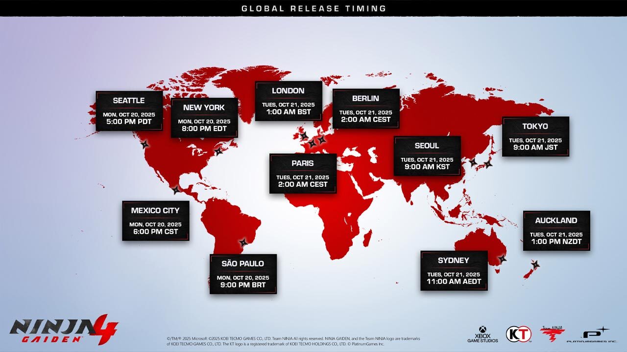 Ninja Gaiden 4 global release times