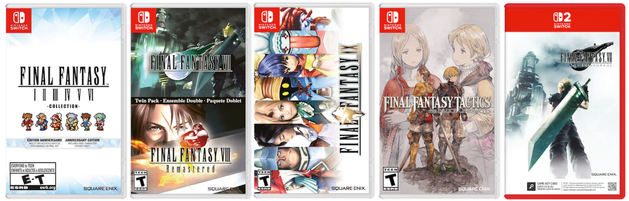 Final Fantasy games for Nintendo Switch and Switch 2